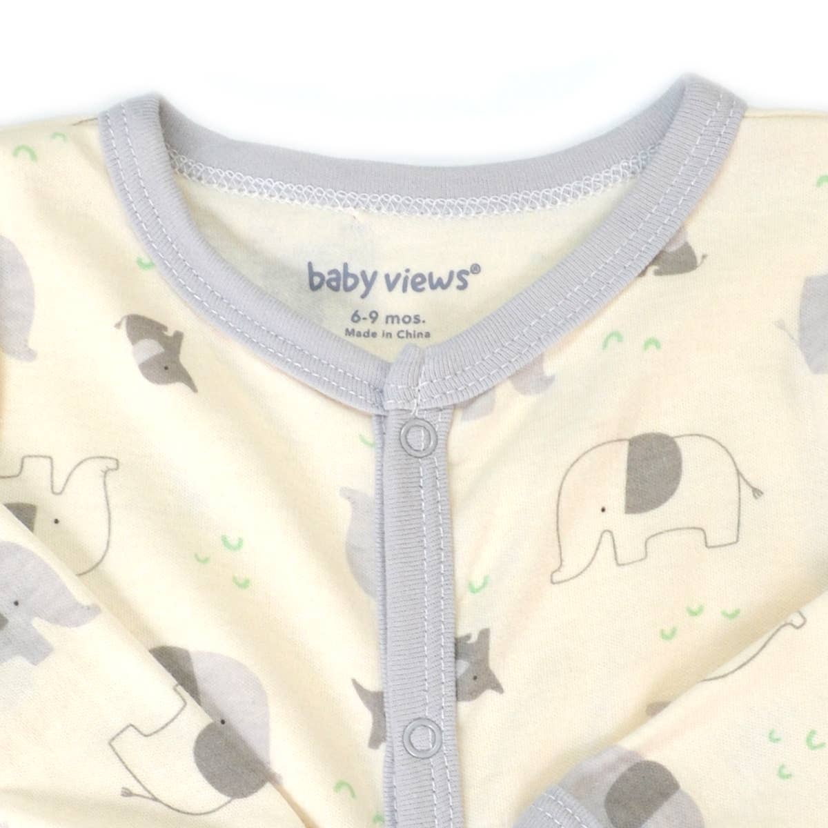 Cute Elephant Pattern Zipper Footie Pajamas