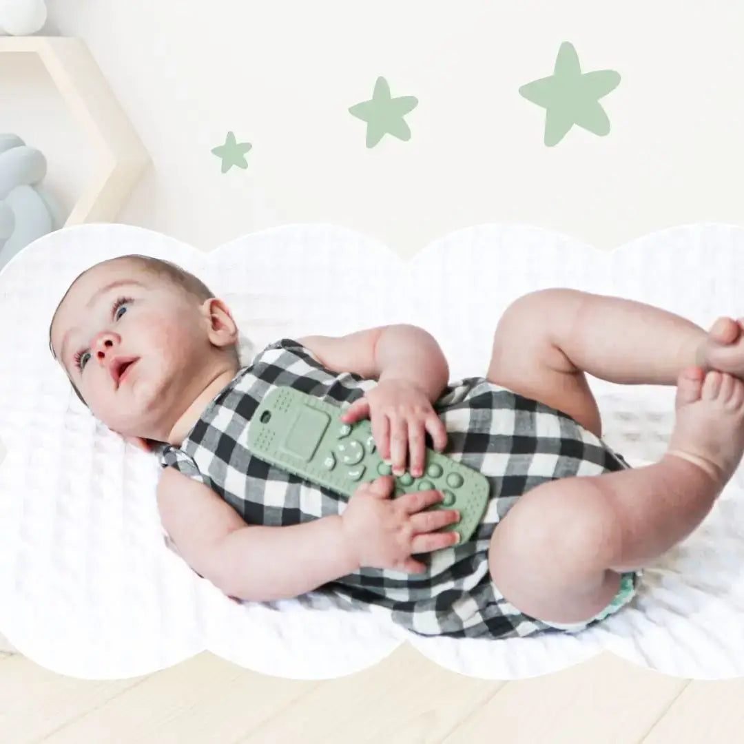 Sensory Popper Teether Phone - Dusty Pink