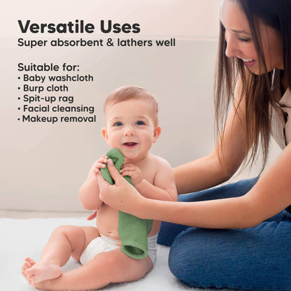 6-Pack Baby Wash Cloths: Verde