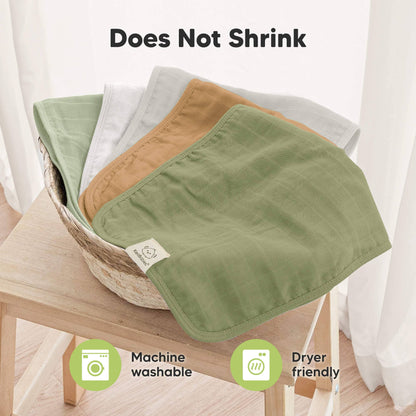 KeaBabies 5pk Lumi Muslin Burp Cloths for Baby Boys, Girls : Pine