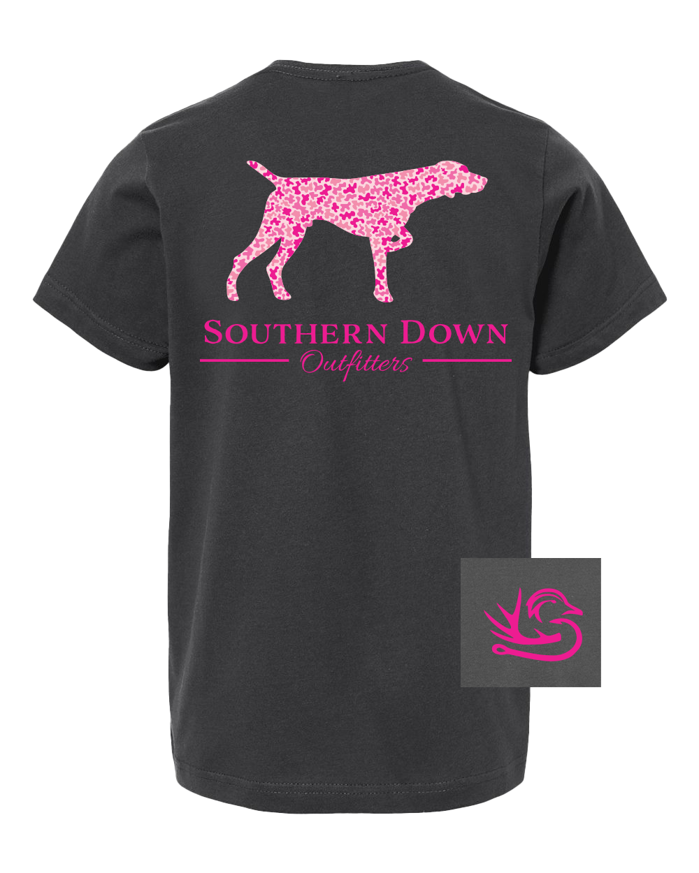 Pink Camo Dog Tee: Slate