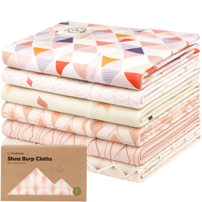 KeaBabies 6-Pack Shea Burp Cloths: Prism