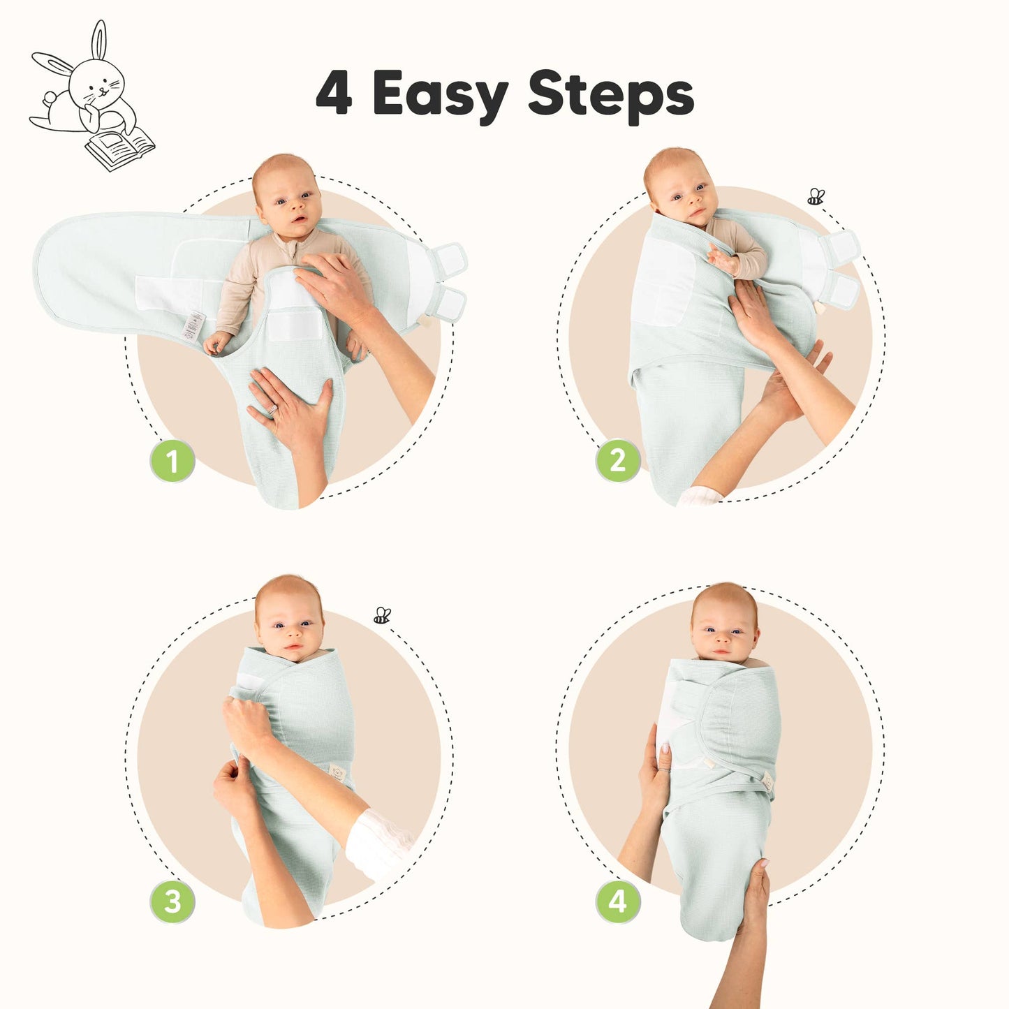 3pk Soothe Wren Swaddle Sleep Sacks for Newborns: Glacier / OS 0-3M