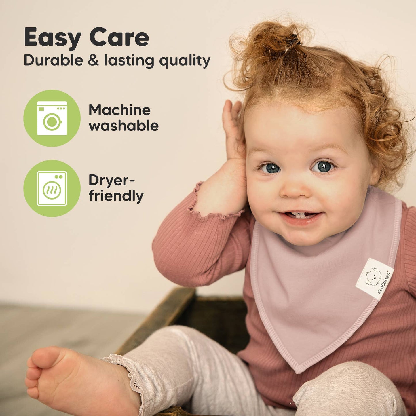 8-pack Baby Bandana Bibs for Girls and Boys: Mauve